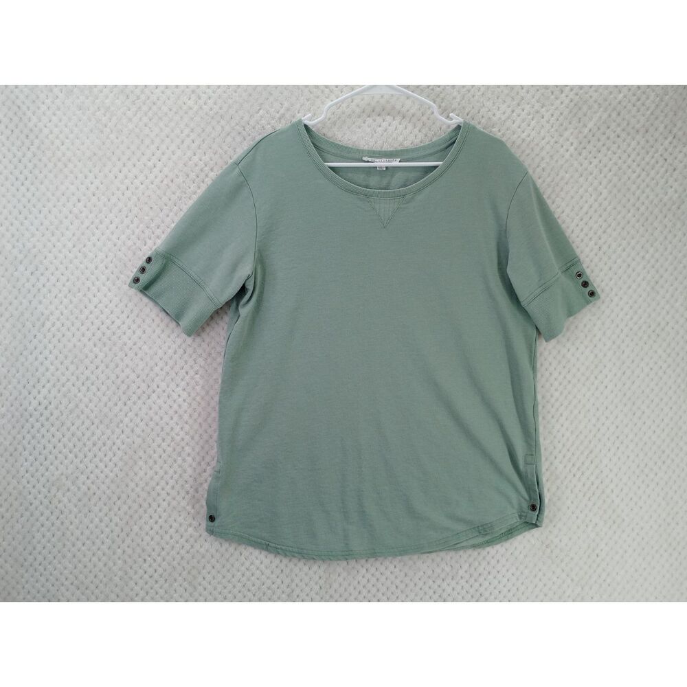 Jane & Delancey Women's Large Sage Vintage Cotton Blend Button Detail Top